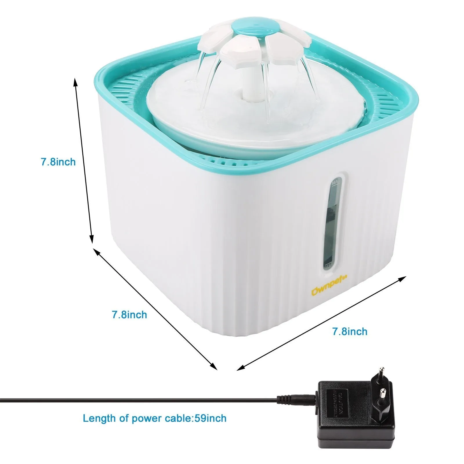2.5L Super Quiet Cat Water Fountain Bowl Pet Drinking Dispenser