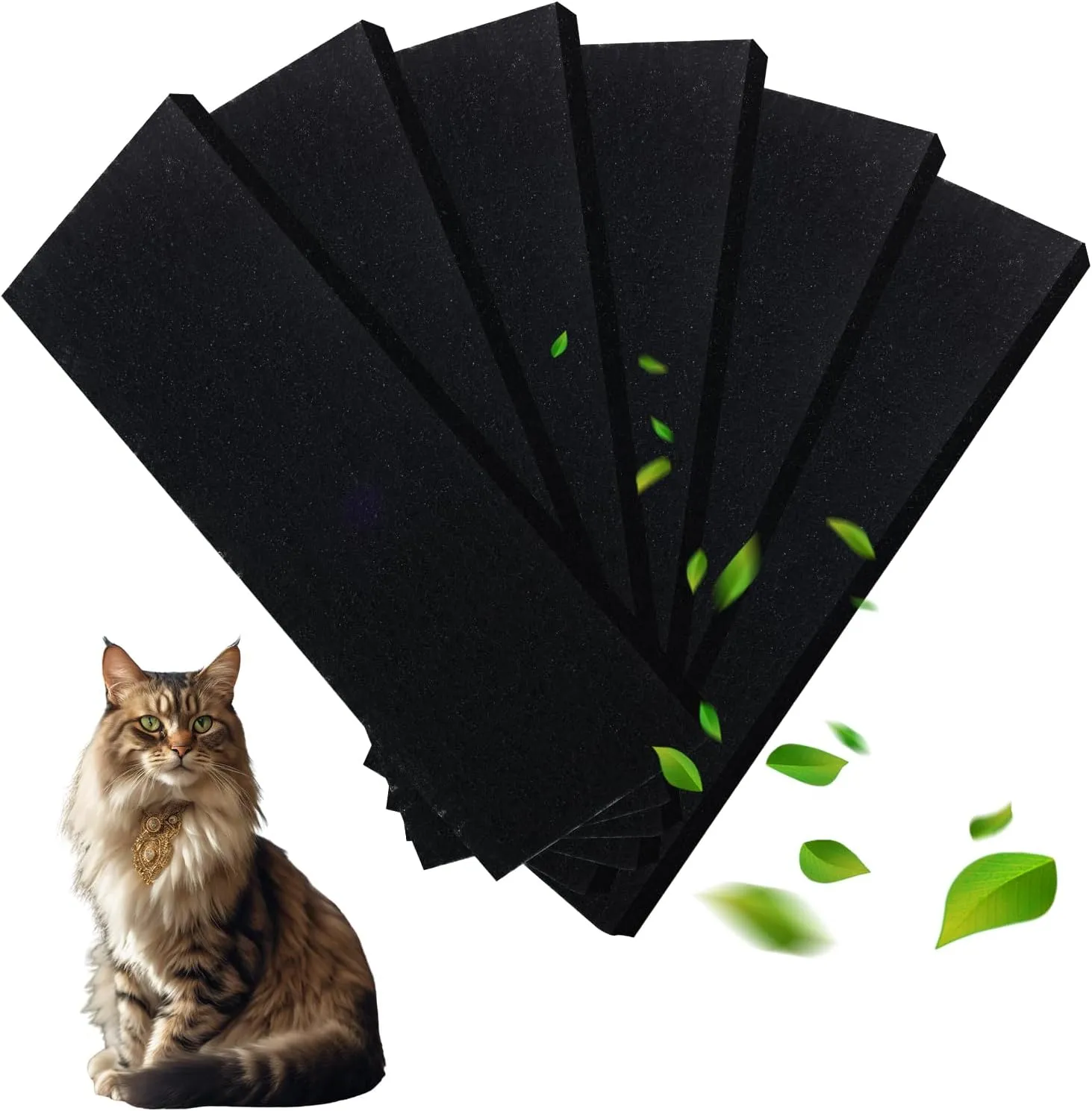 6 Pack 103.5 Inch Activated Carbon Litter Box Filters for Litter-Robot 3, Odor Control, Reusable, 6 Count