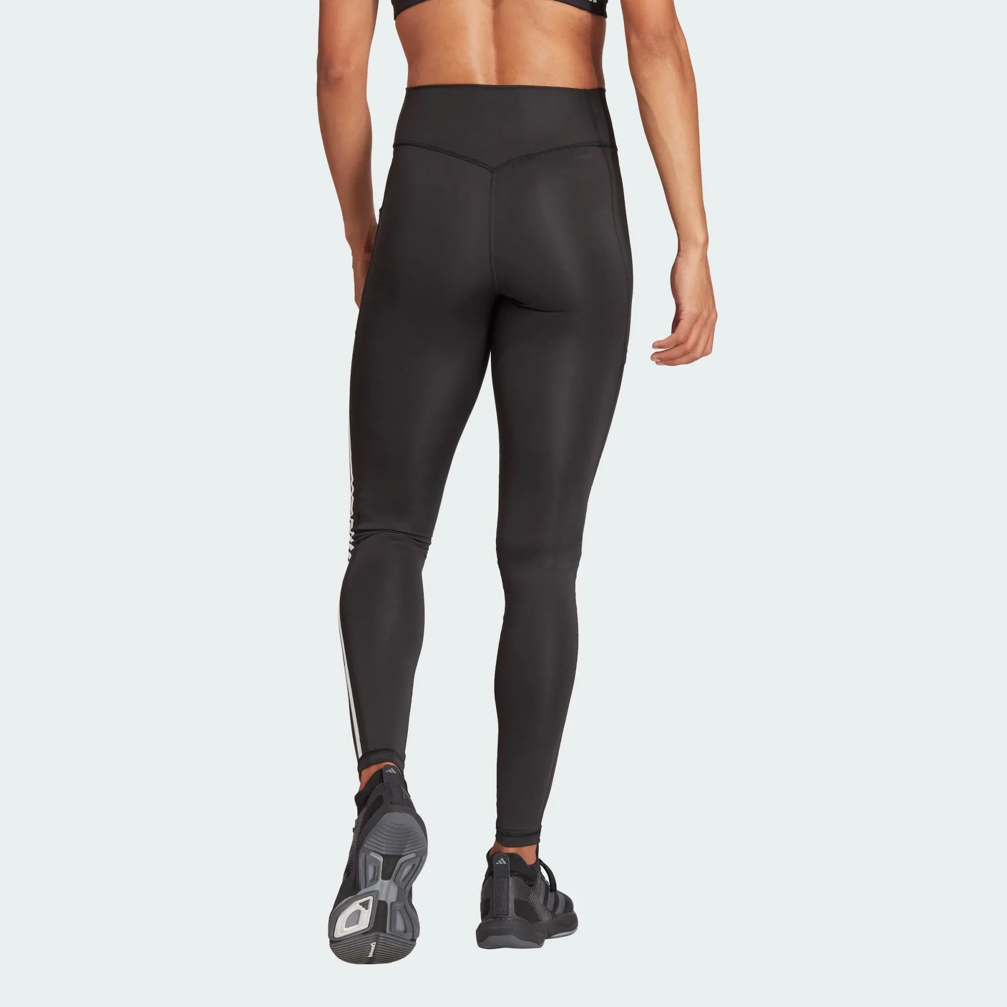 adidas Optime 3-Stripes Full-Length Leggings - Black