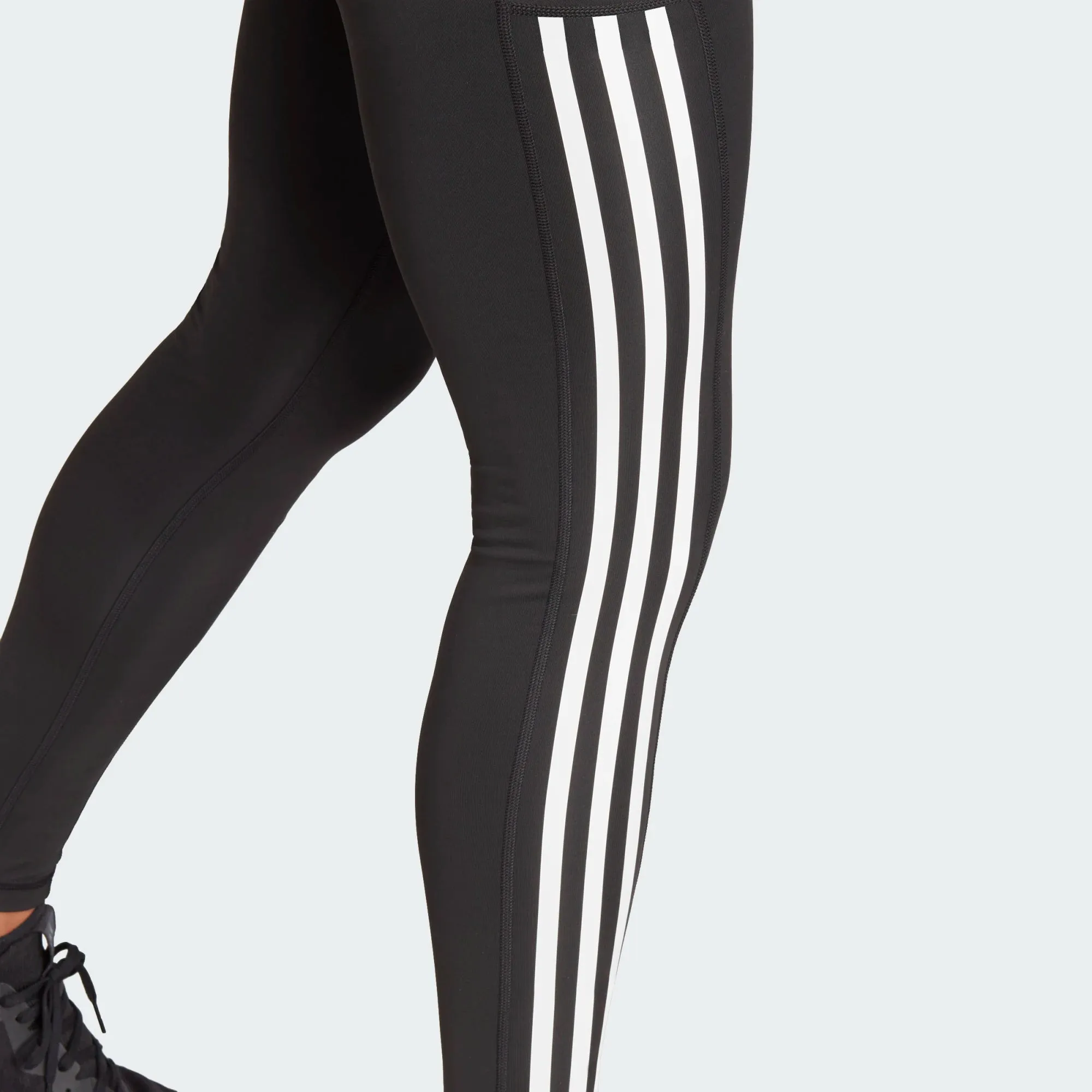 adidas Optime 3-Stripes Full-Length Leggings - Black
