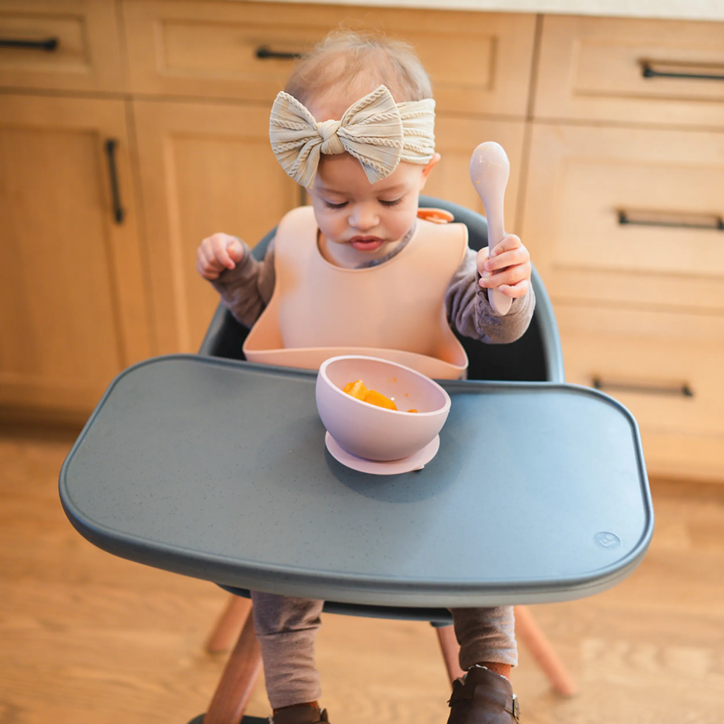 Babeehive Goods Charcoal Suction Bowl and Spoon Set