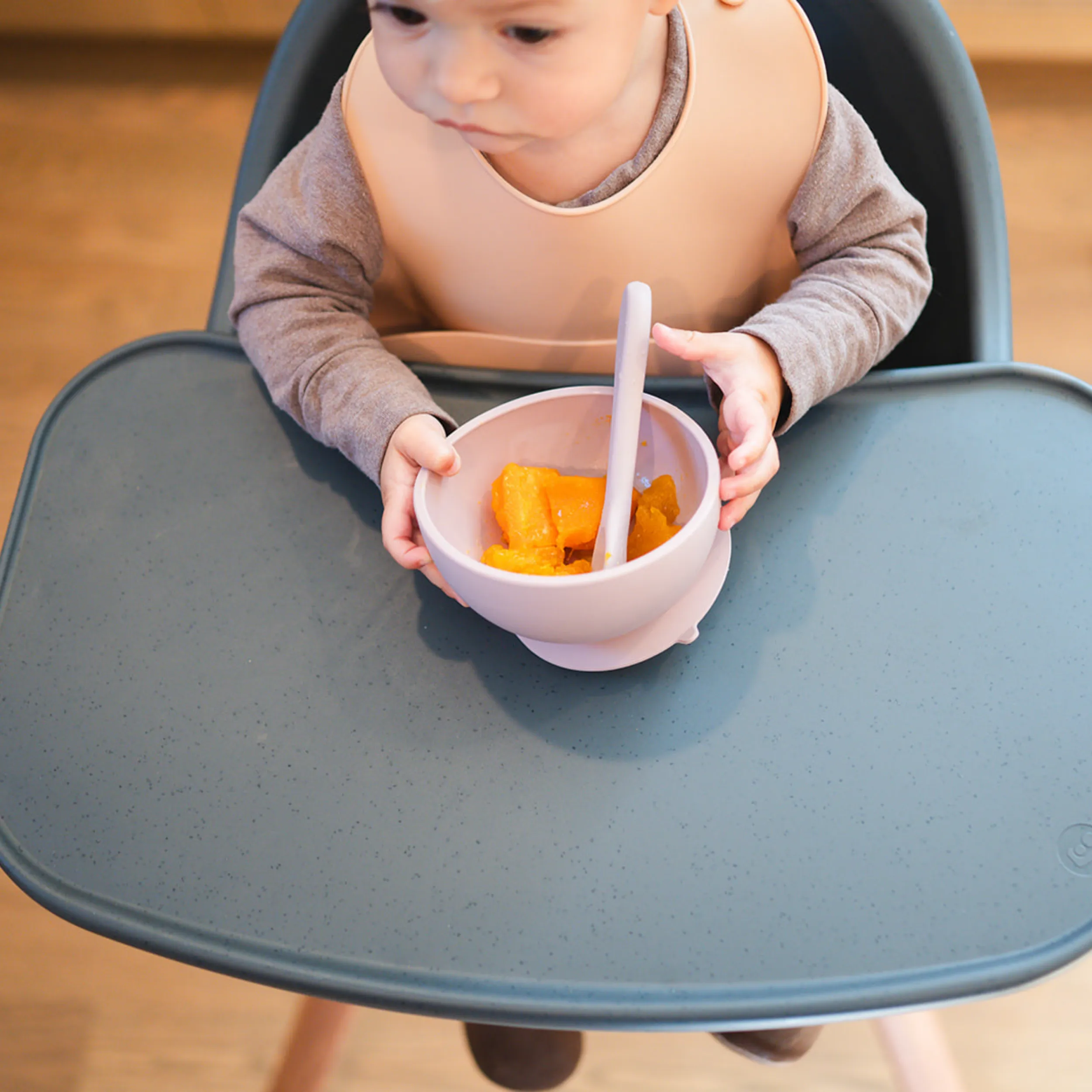 Babeehive Goods Charcoal Suction Bowl and Spoon Set