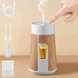 Battery Powered Diffuser, Anti Oil Leakage Designed Cordless Diffuser for Essential Oils 1/2/3H Timers Modes & 3 Mist Level,for Bedroom,Living Room,Office,Car Waterless Essential Oil DiffuserWhite