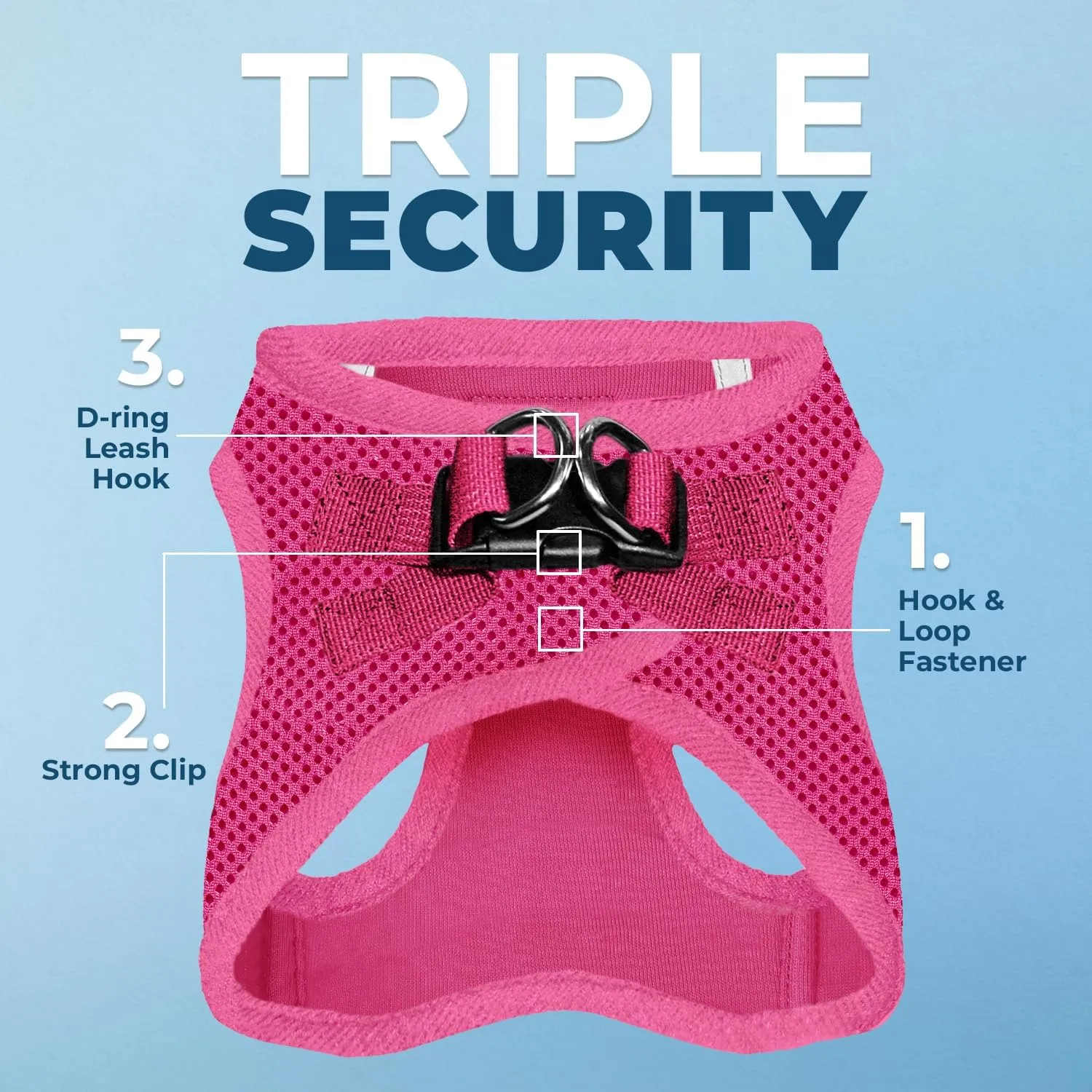 Best Pet Supplies Voyager Step-in Air Dog Harness - All Weather Mesh, Reflective, No Pull Harness for Small, Medium Dogs, Cats - Secure with Hook & Loop Fastener, Buckle, Double D-Rings - Fuchsia, S