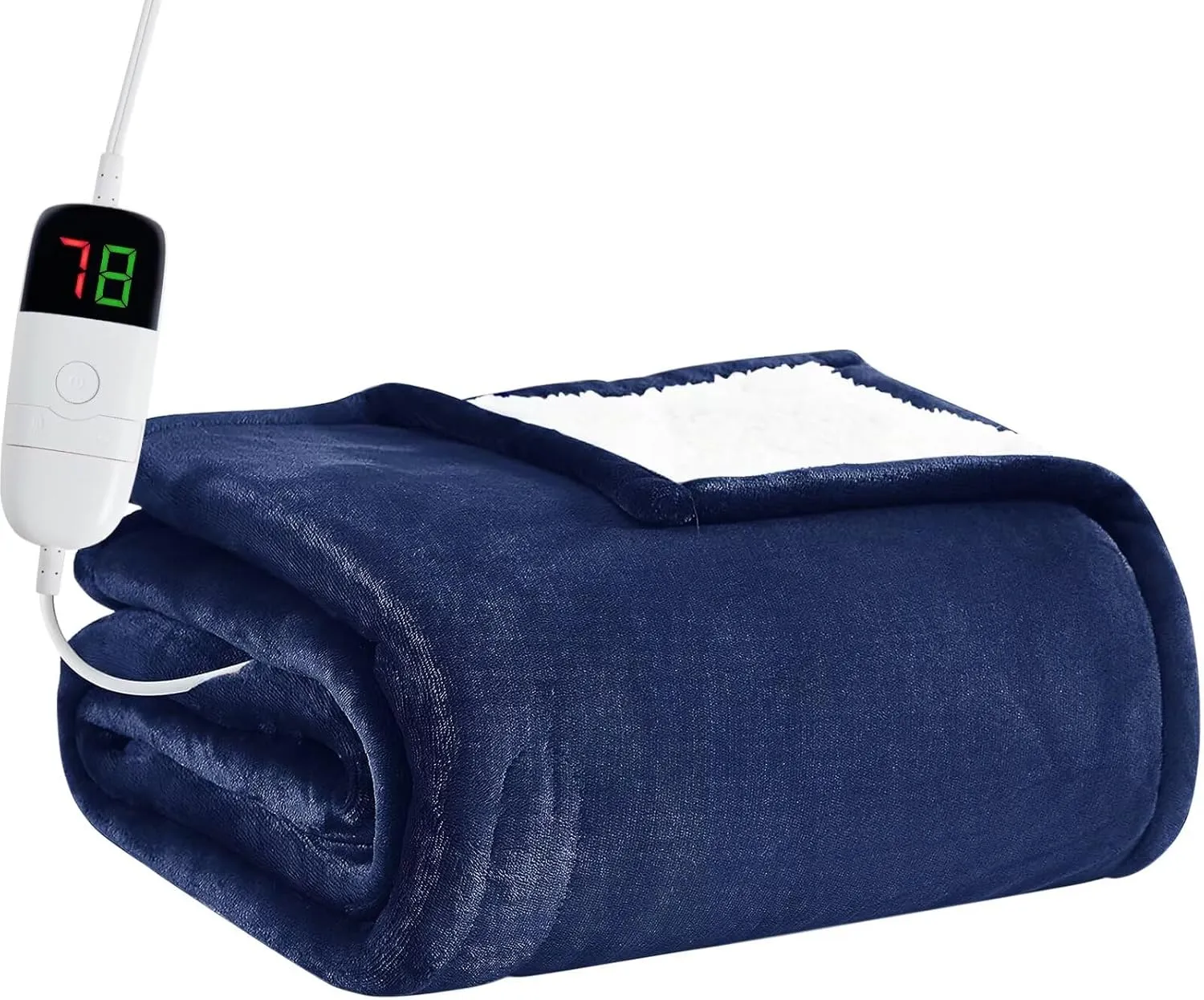 BOMOVA Heated Electric Blanket Full Size - 72" x 84" Heating Blanket with 10 Heating Levels & 8 Hours Auto Off, Warm Flannel Blanket with Over-Heat Protection, for Women, ETL & FCC Certified