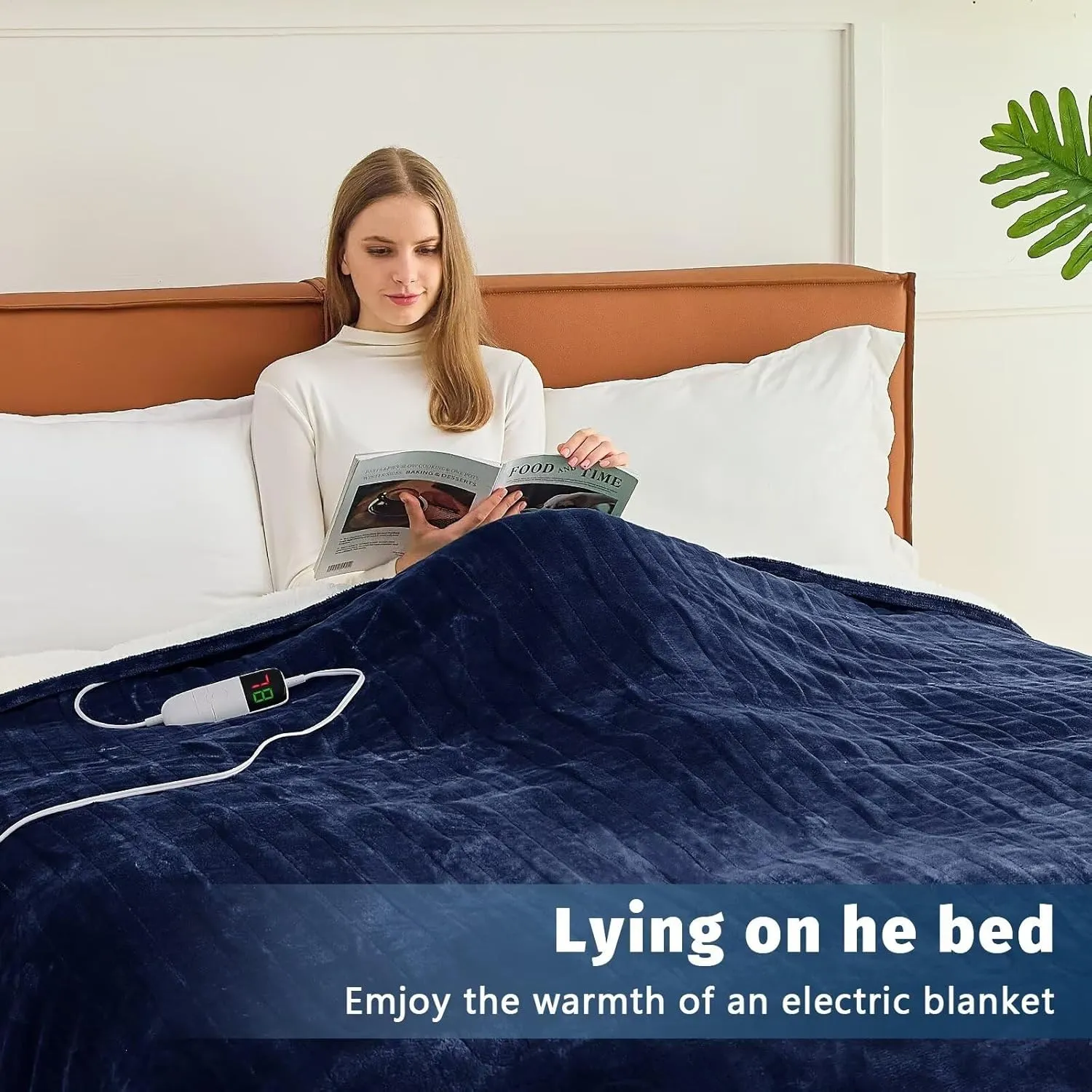 BOMOVA Heated Electric Blanket Full Size - 72" x 84" Heating Blanket with 10 Heating Levels & 8 Hours Auto Off, Warm Flannel Blanket with Over-Heat Protection, for Women, ETL & FCC Certified