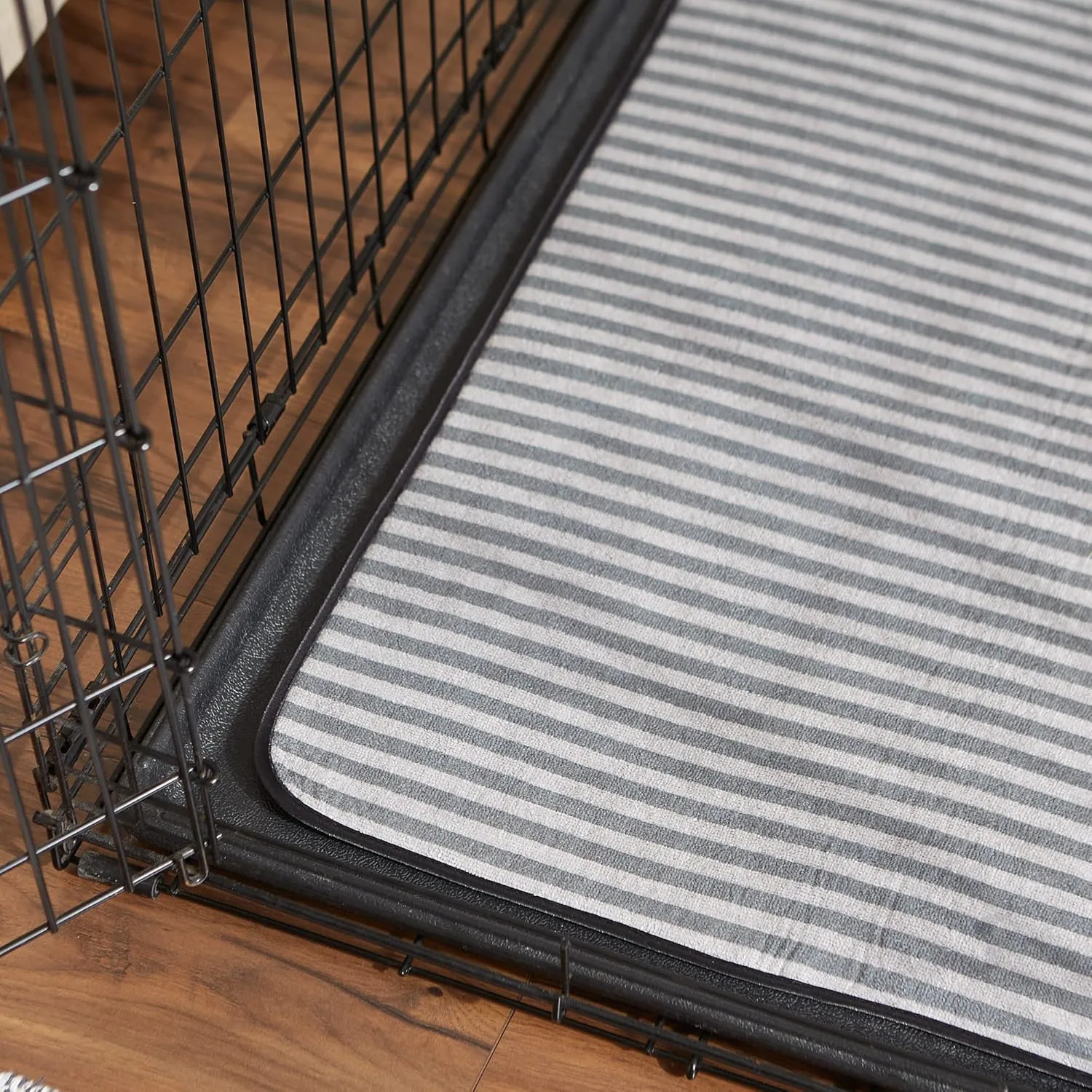 Bone Dry Striped Pet Cage Mat, XX-Large - 30 x 45, Gray