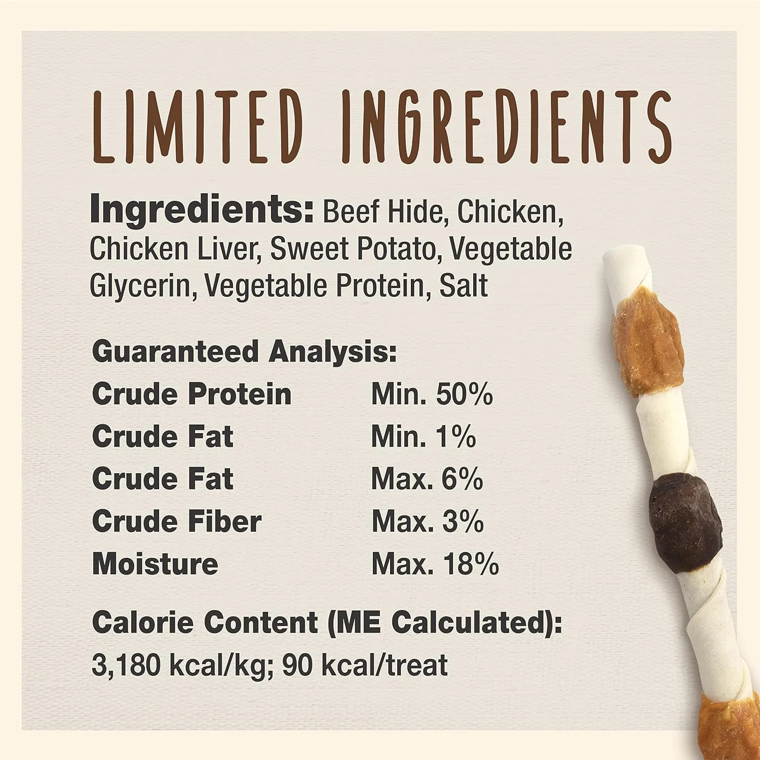 Cadet Gourmet Shish Kabob Dog Treats for Large Dogs, Healthy & Natural Chicken & Sweet Potato Chew Sticks, Beef Hide, Extra Large 10 Inch, 4 Count (Pack of 1)