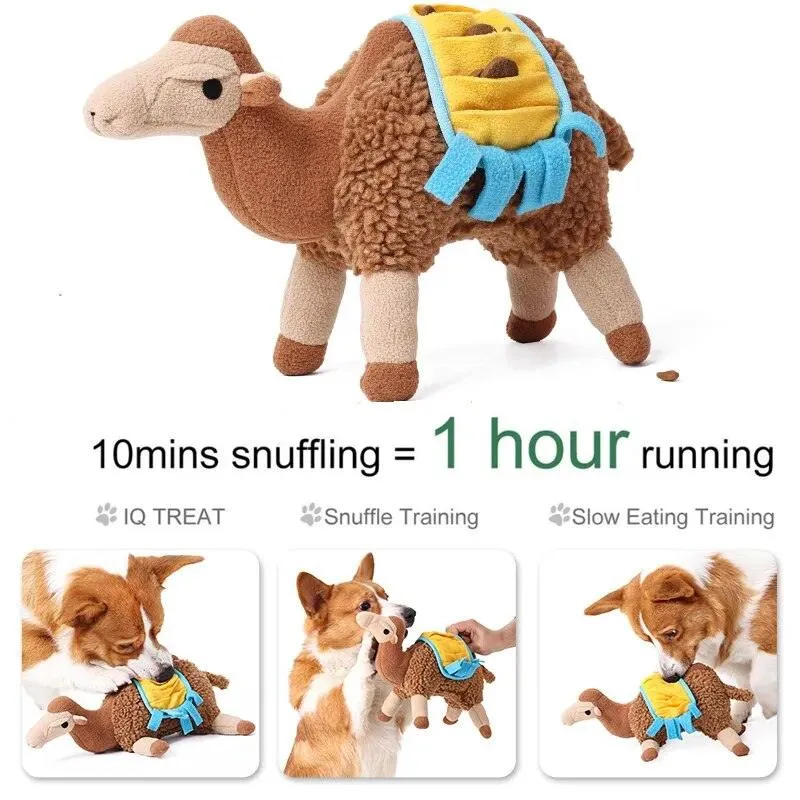Camel Snuffle and Chewing Dog Toys Interactive IQ Treat Training Plush