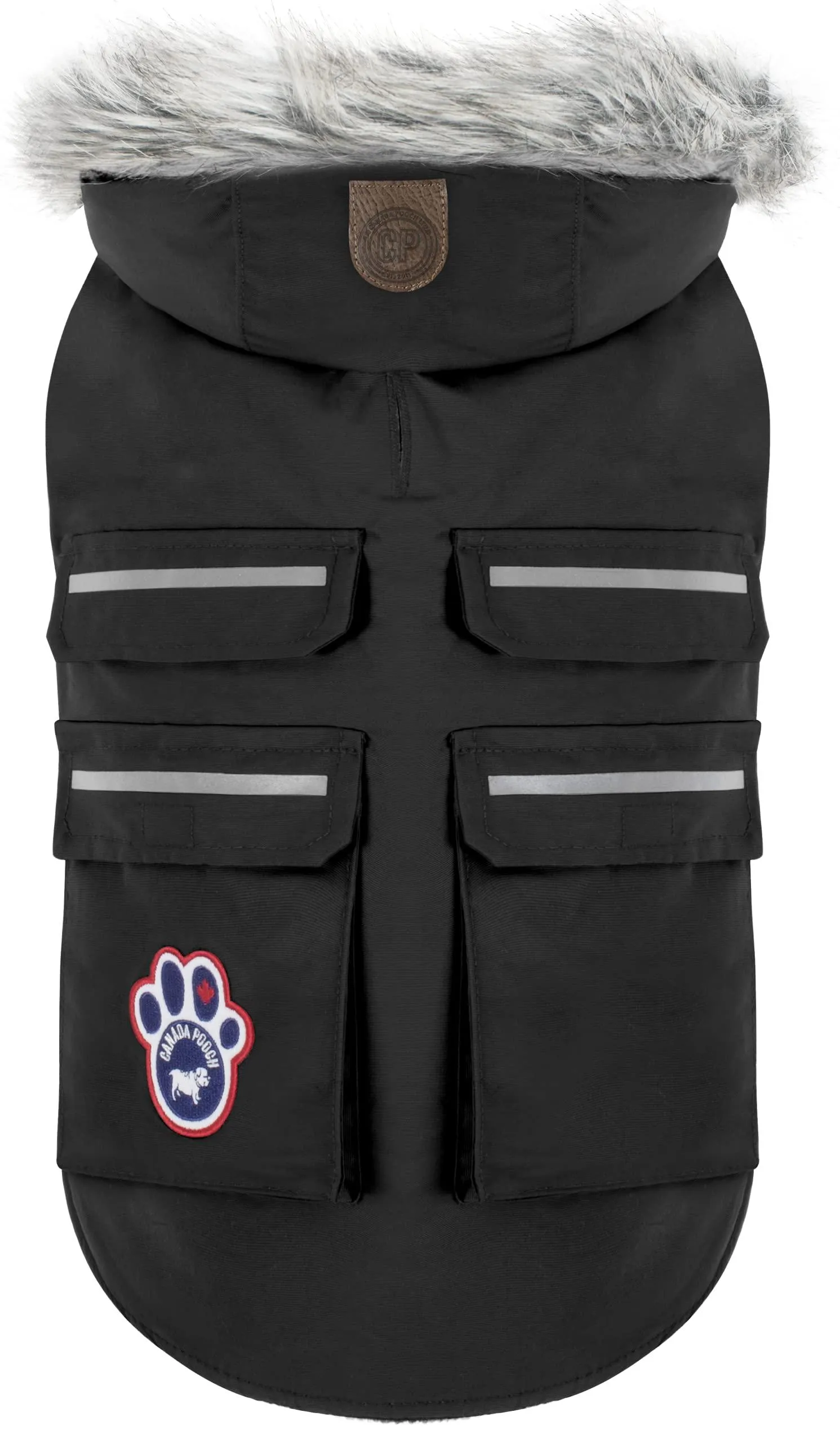 Canada Pooch Everest Explorer Size 14  Black Fleece Lined Insulated Dog Coat