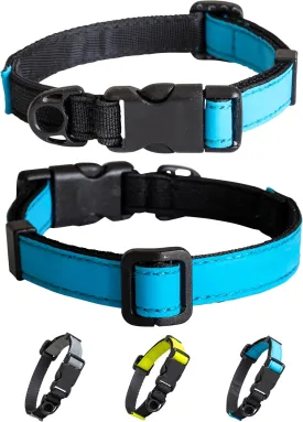 CatGoods Reflective Blue Stretch Cat Collar  Escape-Safe Alternative to Breakaway, Adjustable, Comfortable, ID and Bell Attachment
