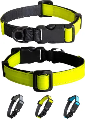 CatGoods Reflective Yellow Stretch Cat Collar  Escape-Safe Alternative to Breakaway, Adjustable, Comfortable, ID and Bell Attachment