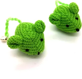 Crochet Mouse Cat Toy - 2 Pk Green Color