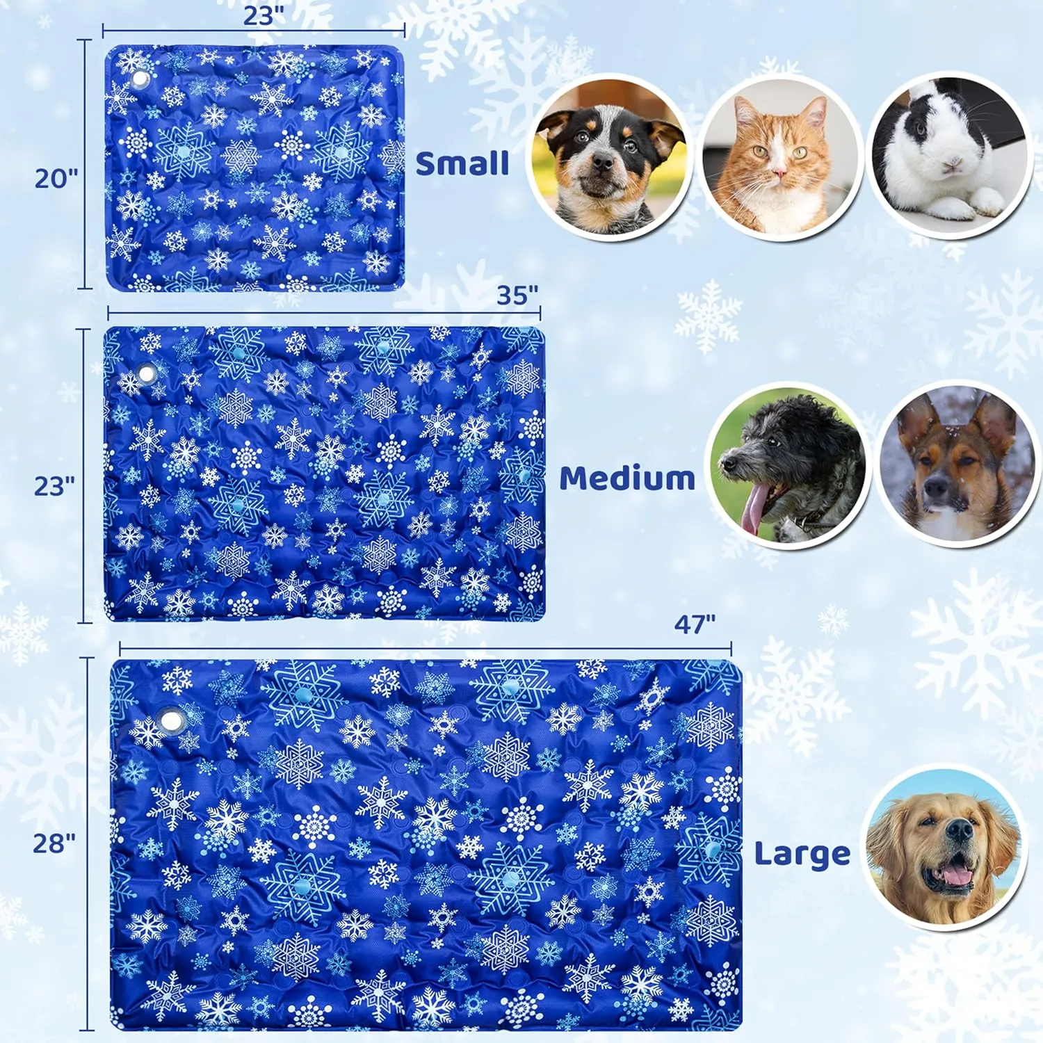 Dog Cooling Mat, Summer Self Cooling Pad for Small Medium Large Dogs, Waterproof Washable Reusable Pet Mat for Sleeping Relax Indoor & Outdoor (47"*28")