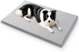 Dog Crate Pad,Waterproof Dog Bed Mat-42"x27" Large Pet Bed,Vegan Leather,Non-Slip Kennel Mat for Dogs,Easy Clean,Orthopedic Support & Cozy Pet Sleeping Mat for Crates,Car,Floor(Gray)