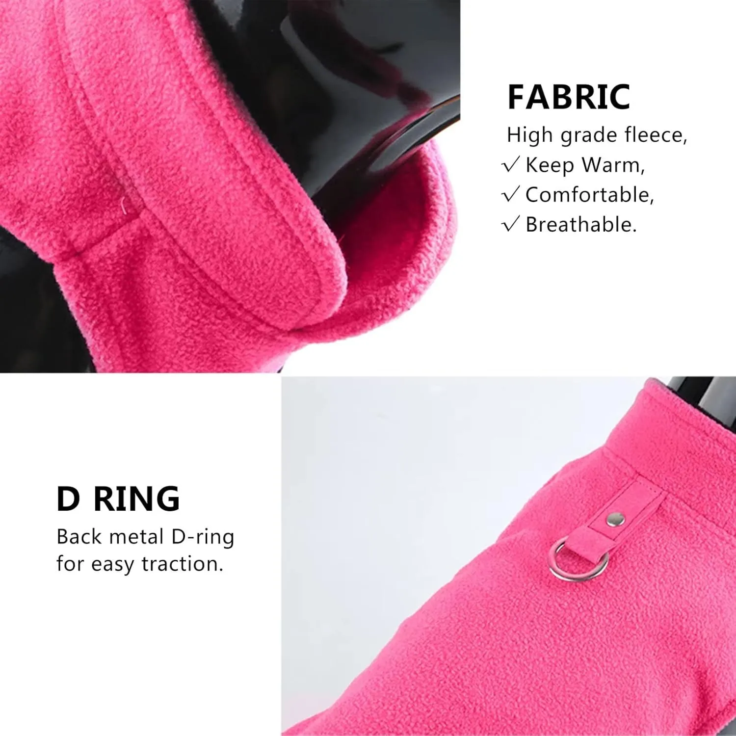 Dog Fleece Vest Jacket Pet Dogs Clothes Warm for Small Dogs Aqua XL