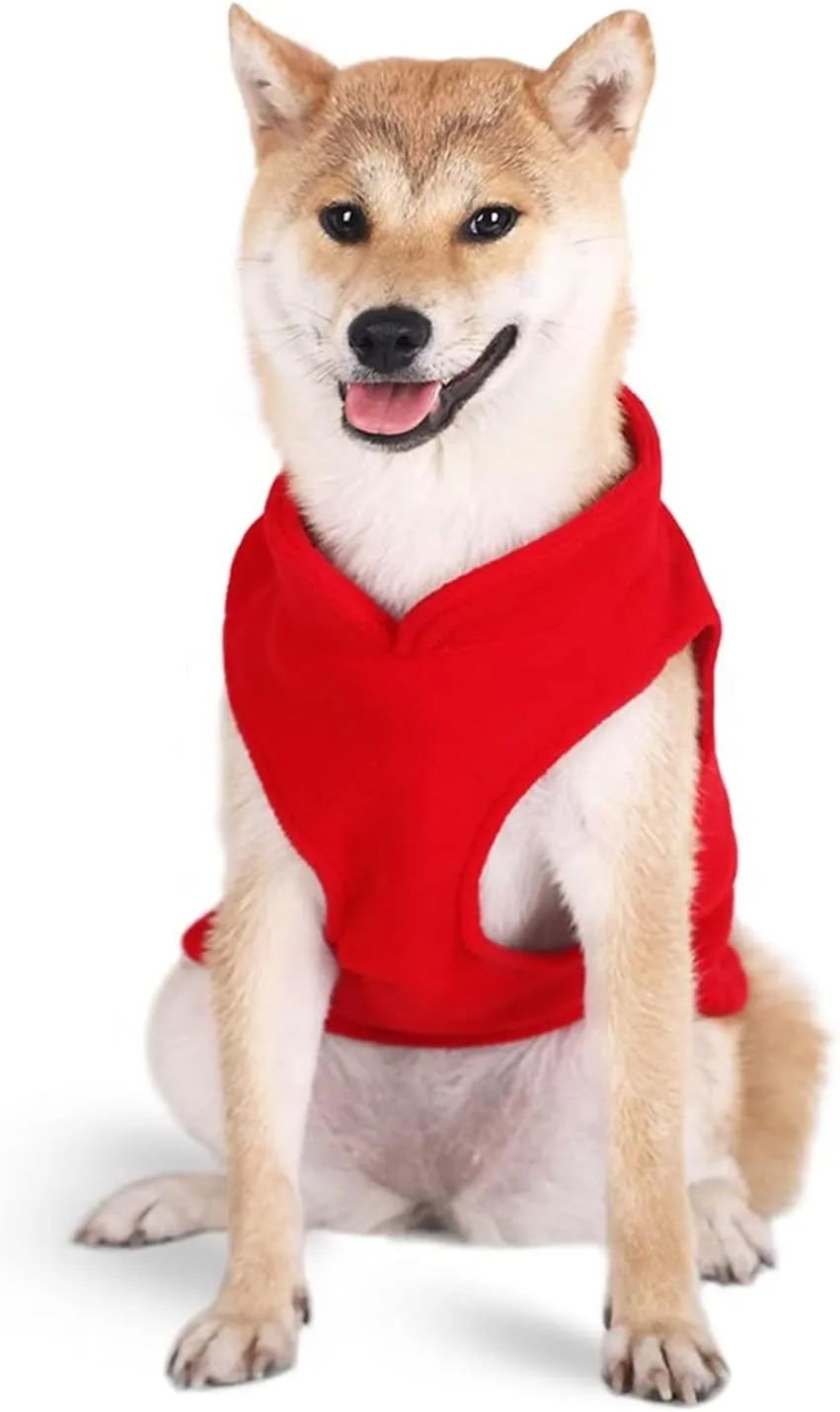 Dog Fleece Vest Jacket Pet Dogs Clothes Warm for Small Dogs Aqua XL