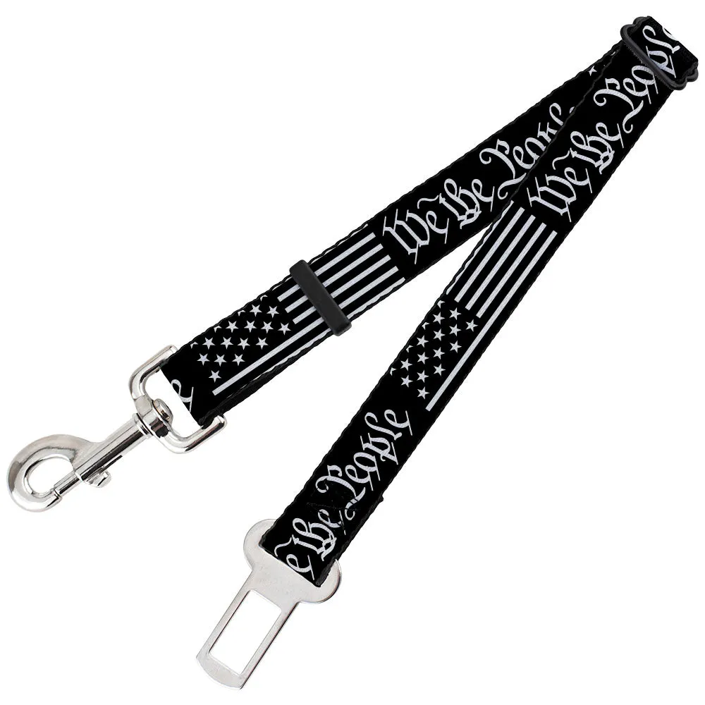 Dog Safety Seatbelt for Cars - Americana Flag/WE THE PEOPLE Black/White