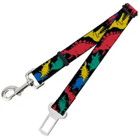 Dog Safety Seatbelt for Cars - Dinosaurs Black/Multi Color