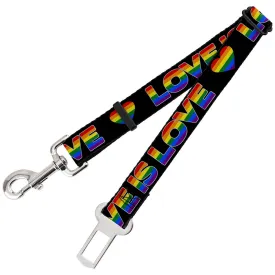 Dog Safety Seatbelt for Cars - LOVE IS LOVE/Heart Black/Rainbow