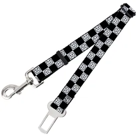 Dog Safety Seatbelt for Cars - Smiley Sad Face Checker Black/White