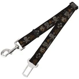 Dog Safety Seatbelt for Cars - Western NO GUTS NO GLORY Skull and Crossbones Browns/Gray
