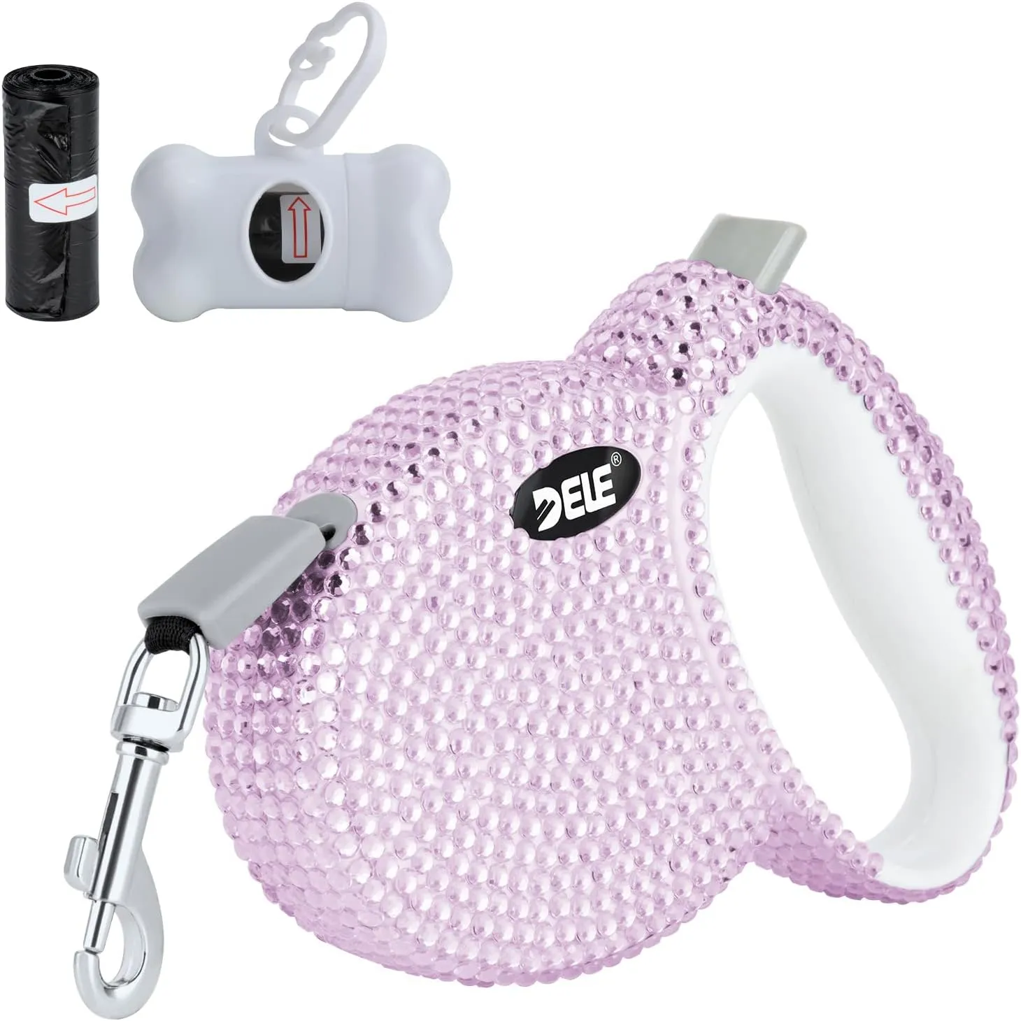 eing Retractable Dog Leash, Pet Walking Leash with Anti-Slip Handle, Strong Nylon Tape, 360Tangle-Free, Suitable for Small Medium Dog Cat, Gift Waste Bags Dispenser Included,10 ft, Pink