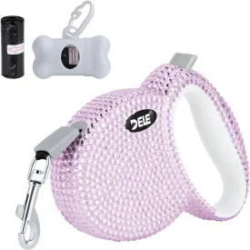 eing Retractable Dog Leash, Pet Walking Leash with Anti-Slip Handle, Strong Nylon Tape, 360Tangle-Free, Suitable for Small Medium Dog Cat, Gift Waste Bags Dispenser Included,10 ft, Pink