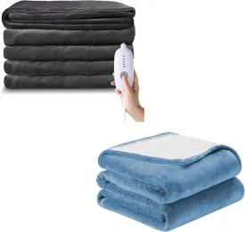 Electric Heated Blanket Soft Flannel Full & Throw Size