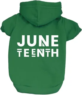 Juneteenth Dog Hoodie Fleece Lined Pullover Sweatshirt with Leash Hole (Green, X-Small 751)