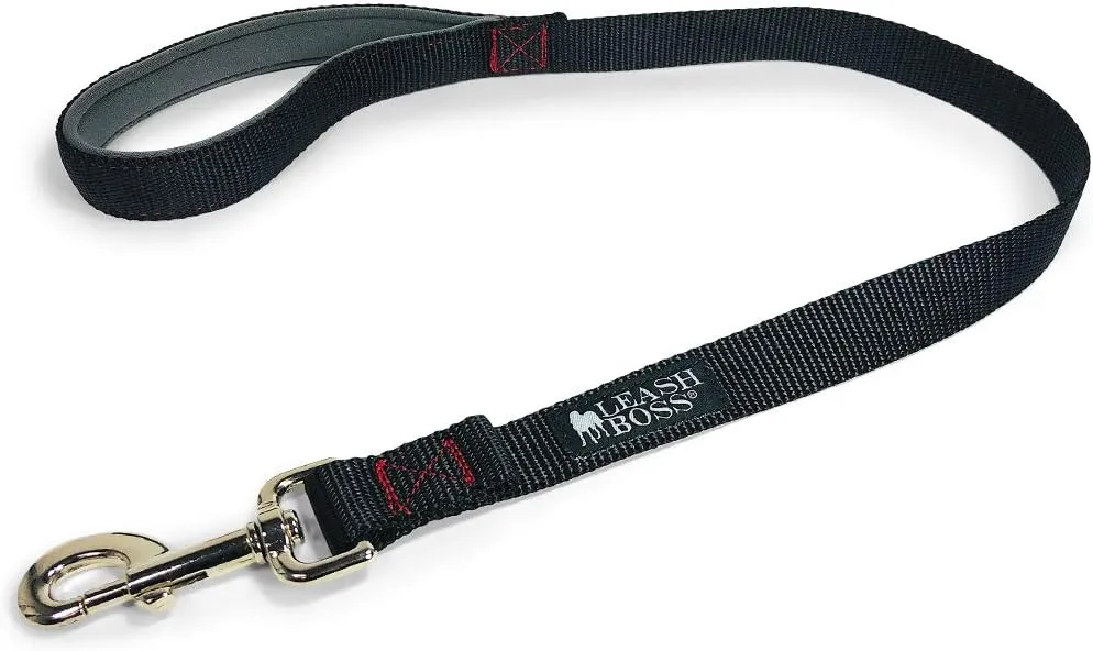 Leash Boss Short Dog Leash With Padded Traffic Handle for Training and Walking | Nylon Lead for Large, Medium, Small Dogs | Total Comfort