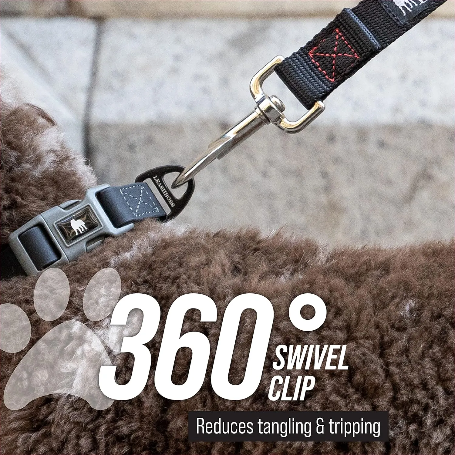 Leash Boss Short Dog Leash With Padded Traffic Handle for Training and Walking | Nylon Lead for Large, Medium, Small Dogs | Total Comfort