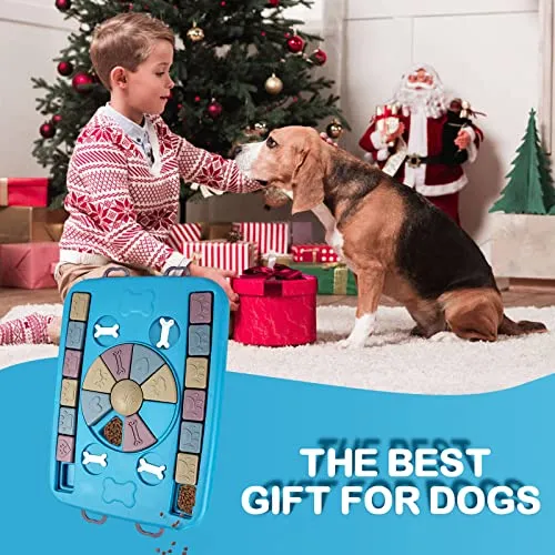 LLC21001 mypal Dog Puzzle Toy, Interactive Dog Toy, Advanced Challenge Puzzle Toy for Smart Dogs, Slow Feeder Bowl, Boredom Toy for Dogs, Dog Toy for IQ Training & Mental Enrichment (Drawer-Blue)