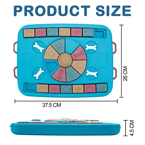 LLC21001 mypal Dog Puzzle Toy, Interactive Dog Toy, Advanced Challenge Puzzle Toy for Smart Dogs, Slow Feeder Bowl, Boredom Toy for Dogs, Dog Toy for IQ Training & Mental Enrichment (Drawer-Blue)