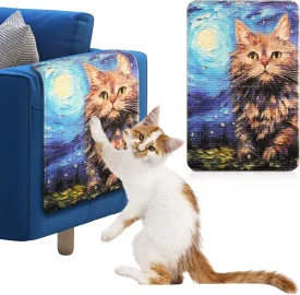 Nuanchu 3-in-1 Sisal Cat Scratcher Mat 23.6 x 15.7'' Natural Sisal Cat Scratch Mat Wall Mounted with Adhesive Tape Use on Wall,Couch and Carpet Anti Scratch Furniture Protector