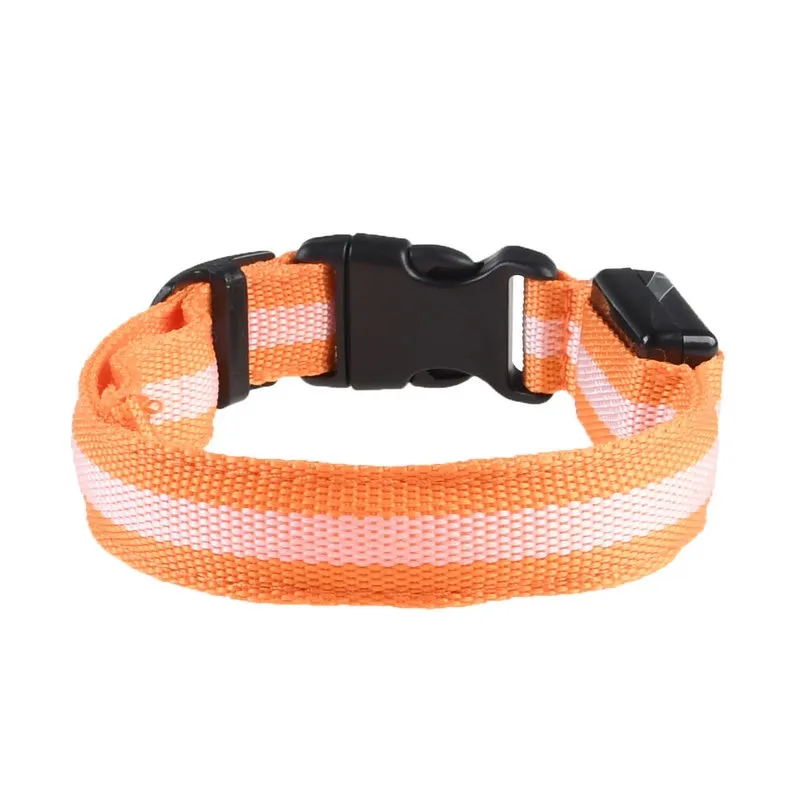 Nylon LED Pet Dog Collar,Night Safety Flashing Glow In The Dark Dog Leash,Dogs Luminous Fluorescent Collars Pet Supplies 4.7
