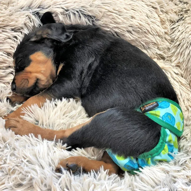PACK of 3 Female Dog Diapers with 4 - LAYERS of Absorbent Pads WATERPROOF Leak Proof Washable for Small and Large Pet