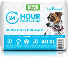 Paw Inspired 28x30 Extra Large Puppy Pads with Adhesive Tabs, Heavy Duty Dog Pee Pads, XL Potty Training Pads (40 Count)