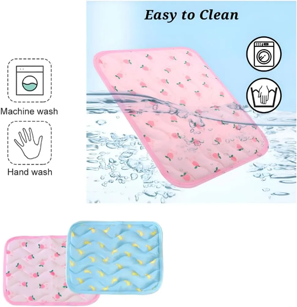 Pet Cooling Mat Cooling Fiber - Washable Non-Toxic Pet Indoor Outdoor Bed, Foldable Pee Pads for Dogs Settle Mat Cooling Dog Blanket Cat Cooling Pad (Pink, Large)
