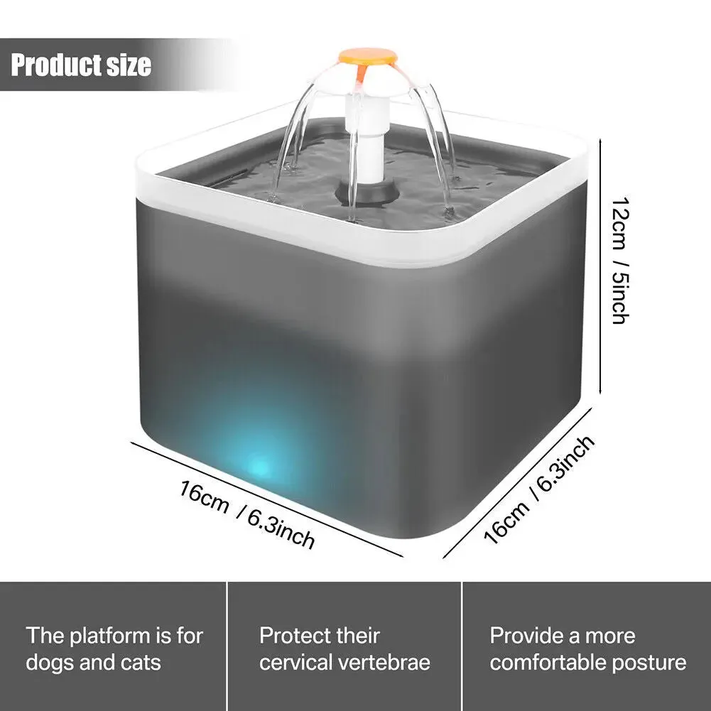 Pet Water Fountain Automatic LED Auto Dish Drinking Dispenser Bowl