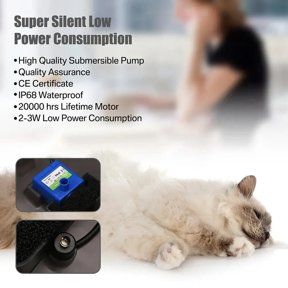 Pet Water Fountain Automatic LED Auto Dish Drinking Dispenser Bowl