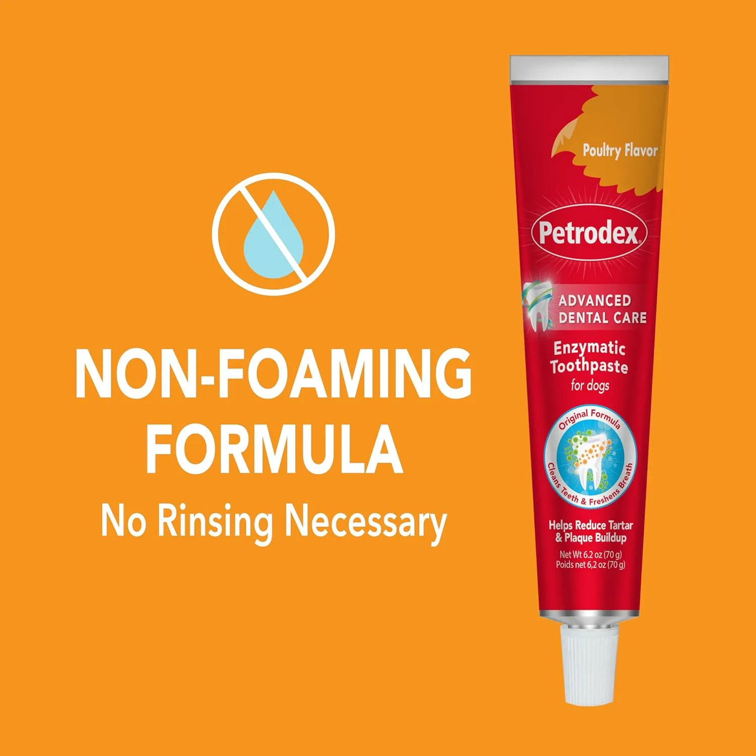 Petrodex Toothpaste for Dogs and Puppies, Cleans Teeth and Fights Bad Breath, Reduces Plaque and Tartar Formation, Enzymatic Toothpaste, Poultry Flavor, 2.5oz