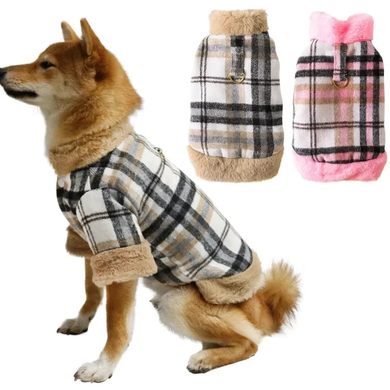 Plaid Dog Dress Coat