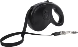 Retractable Dog Leash with Anti-Slip Soft Grip 16 ft Heavy Duty Reflective Nylon Tape Lead for Pets up to 88lbs Long Dog Leash with Anti-Twist Protection One-Handed Quick-Lock Braking System (Black)