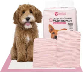 Scented Pee Pads for Dogs, Puppy Potty Training Pads, Quick Dry Leak Proof, Extra Absorbent Design (Scented Pink Pee Pads, 18x24 Inch (Pack of 50)
