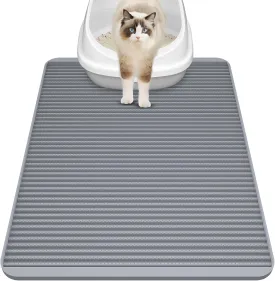 Silicone Cat Litter Mat - 31' x 23' Waterproof Large Kitty Mat, Non-Slip, Durable, Easy Clean & Washable Cat Litter Tray Mat for Scatter Control
