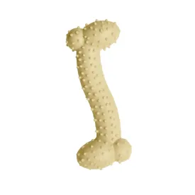 Snugarooz Lil' Baby Bone Dental Textured Rubber Chew Puppy Dog Toy - Yellow - 4.25" Inches