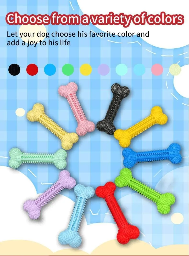 Snugarooz Lil' Baby Bone Dental Textured Rubber Chew Puppy Dog Toy - Yellow - 4.25" Inches