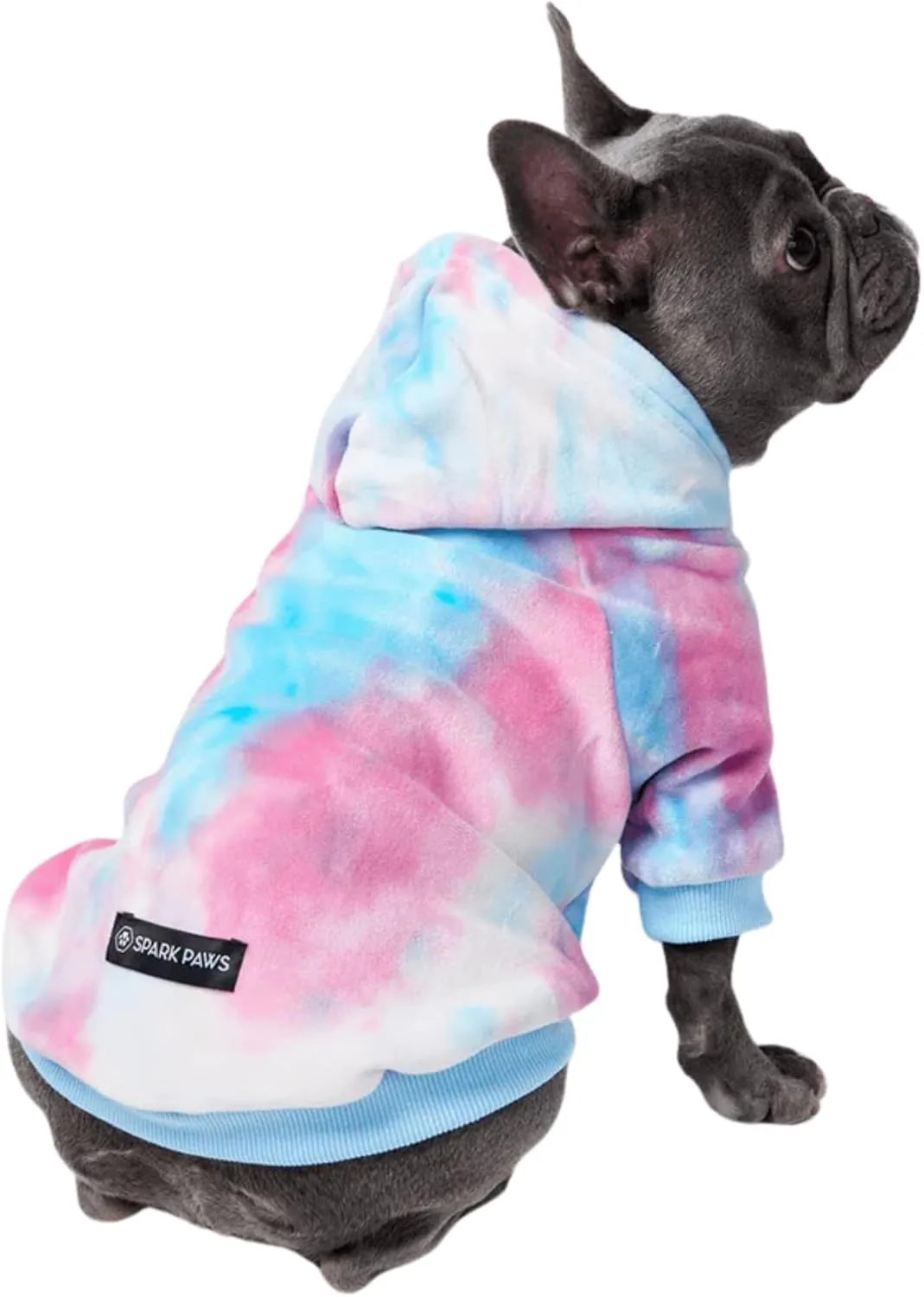 Spark Paws Dog Hoodie - Premium Quality, Buttery Soft, Superior Comfort and Fit, Calming Fleece Interior, Suitable for All Breeds - Snow Cone Skydye - L