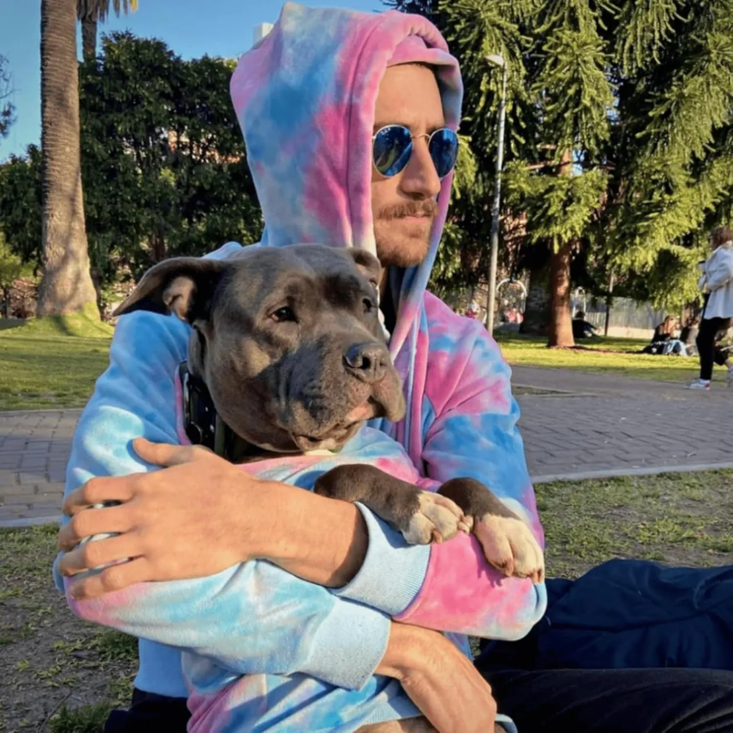Spark Paws Dog Hoodie - Premium Quality, Buttery Soft, Superior Comfort and Fit, Calming Fleece Interior, Suitable for All Breeds - Snow Cone Skydye - L
